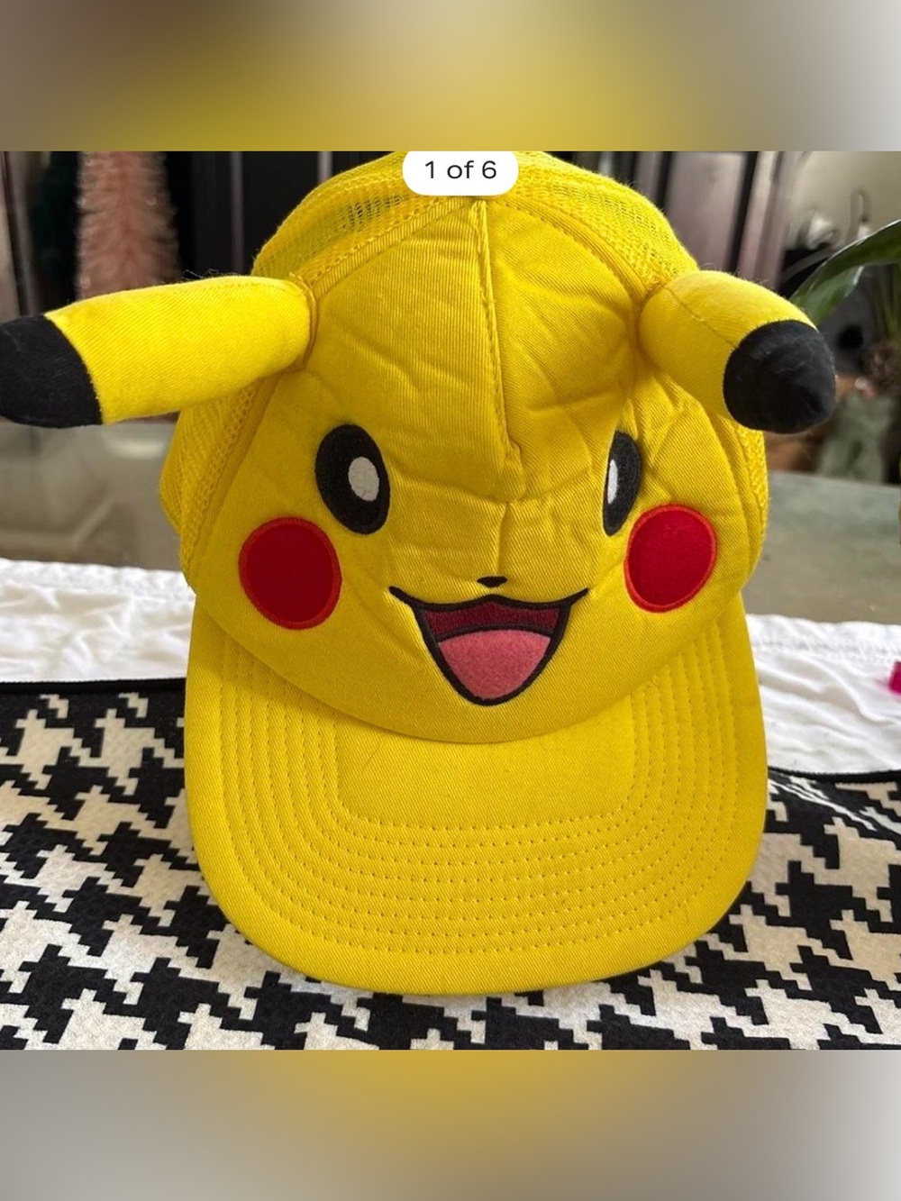 Pokemon Pikachu Bright Yellow Kids Plush Hat with Ears